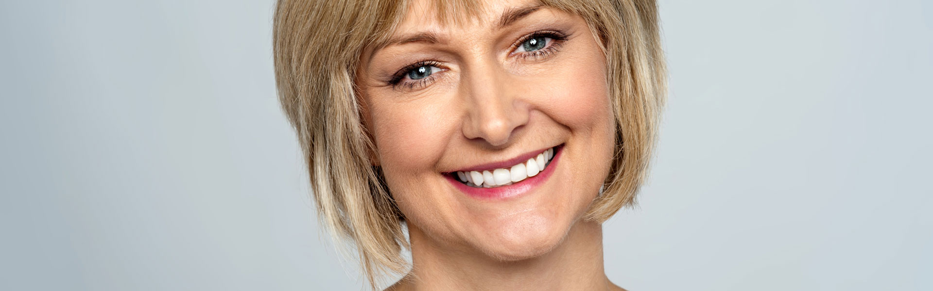 Smiling middle aged caucasian woman